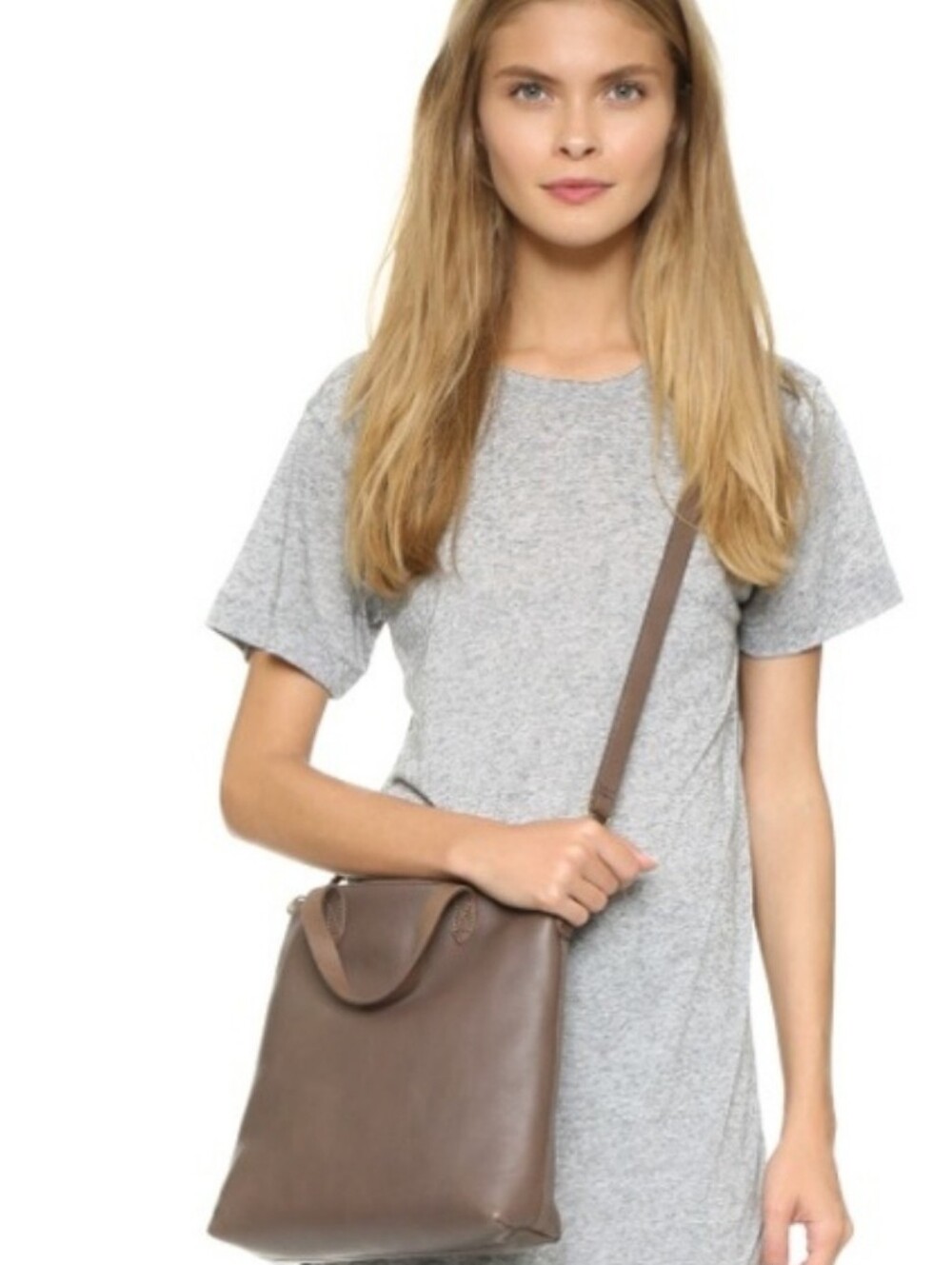 ✅ The Zip-Top Transport Crossbody, Gray/Brown - Picture 4 of 13